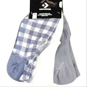 Converse Flat Knit Ultra Low 3-PK Checkered & Solid Socks